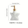 1pc Starfish Ceramic Lotion Dispensers,Shell Shaped Soap Dispenser, White Ceramic Lotion Bottle With Golden Matte Pump,Hand Soap Dispenser,Home Decor