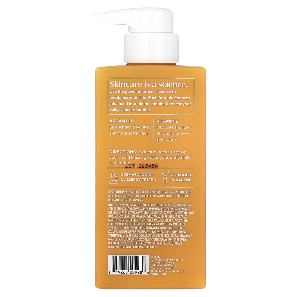 Medix 5.5 Body Cream, Argan Oil + Vitamin E, 444Ml(15Fl Oz)