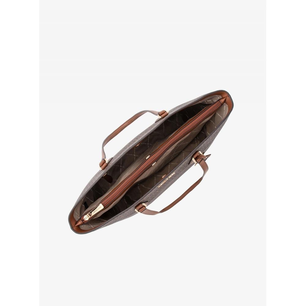 Michael Kors БОЛЬШАЯ СУМКА SHEILA со средней застежкой MK SIGNATURE 35S4G6HT9B200 КОРИЧНЕВАЯ