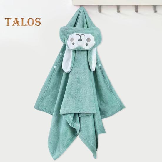 Детское полотенце с капюшоном, застегивающееся на пуговицы, впитывающий банный халат с изображением животных из мультфильмов, коралловый бархатный плащ, полотенце для девочек, мальчиков, малышей, для домашнего использования в бассейне