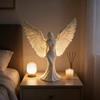 3D Printed Goddess Angel Statue Pure White Wings  Ornament for Living Room Desktop Spiritual Decor