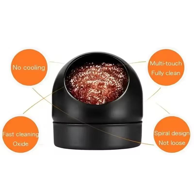 Soldering Iron Tip Cleaner Easy to Clean Copper Wire Mesh Metal Base No Temperature Drop for Small Welding Jobs