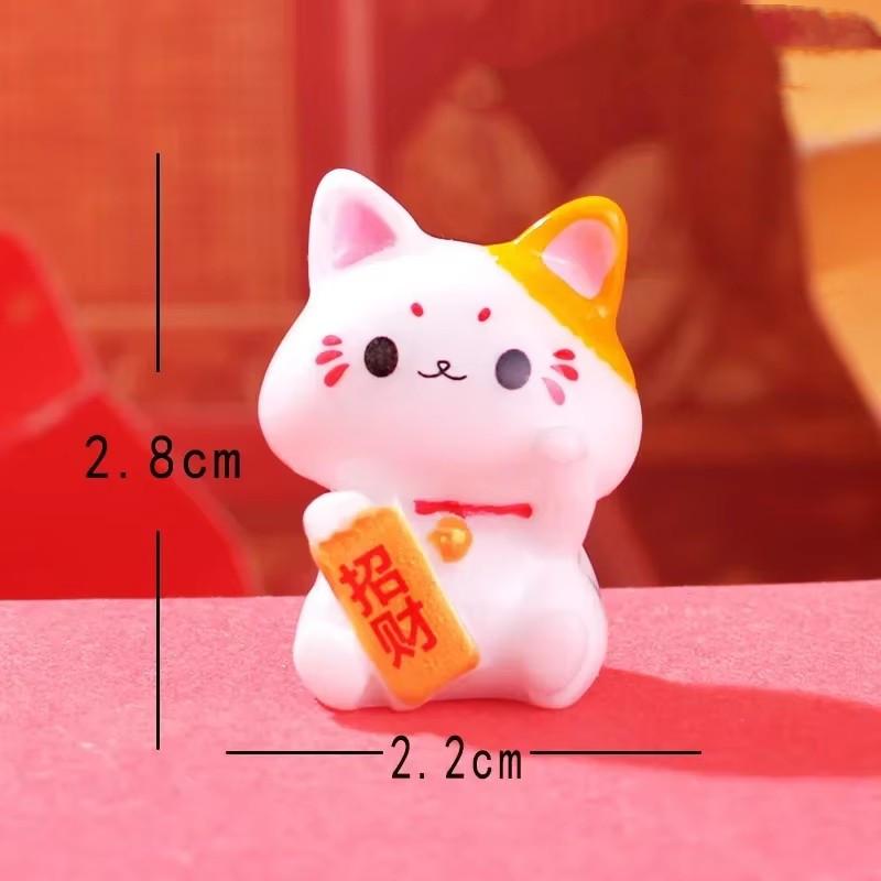Индивидуальные смоляные украшения в виде мини-кошки Манеки-нэко, милые настольные украшения, лечебные детские подарки, декор для домашнего офиса