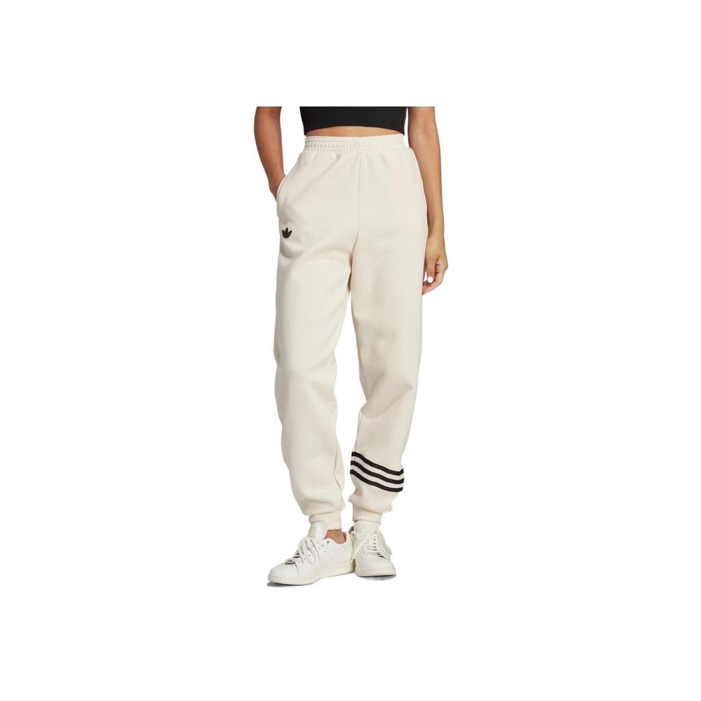 Adidas Вязаные джоггеры для женщин серии Campus 00s с вышитым логотипом и эластичной резинкой на талии, кремово-белые IB7320
