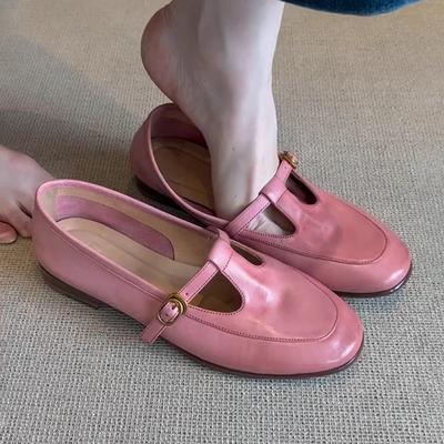 Мода Женские Балетки Лоферы Обувь Повседневные Кроссовки Мелкие Туфли Мэри Джейн 2025 Лето Новые Сандалии Ходьба Кожаные Zapatillas De Mujer