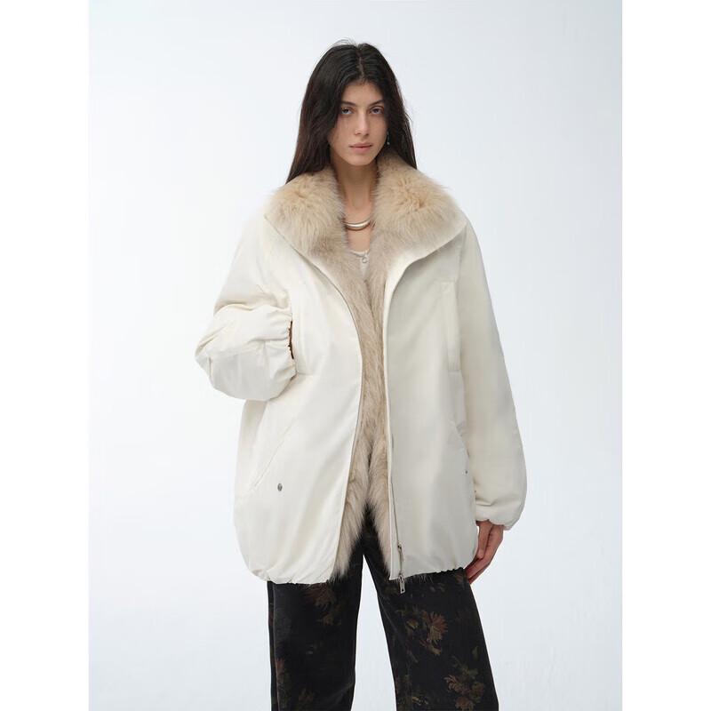 Парка Fu Zhi'en с отстегивающимся воротником из лисьего меха, 90% гусиный пух