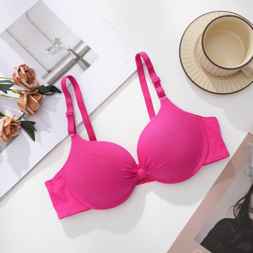 Сексуальный бюстгальтер Push Up для женщин, бюстгальтер на косточках, бюстгальтеры с чашечками, хлопковый бюстгальтер со сборками, однотонное женское нижнее белье