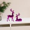 2 Christmas Reindeer Figures, Moose Sculpture, Elegant Artificial Nordic Ornament for TV Stand And