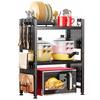 Adjustable Microwave Stand, Microwave Rack for Kitchen Shelves Countertop Organizer Holds 180 Pounds Kitchen Baker Rack