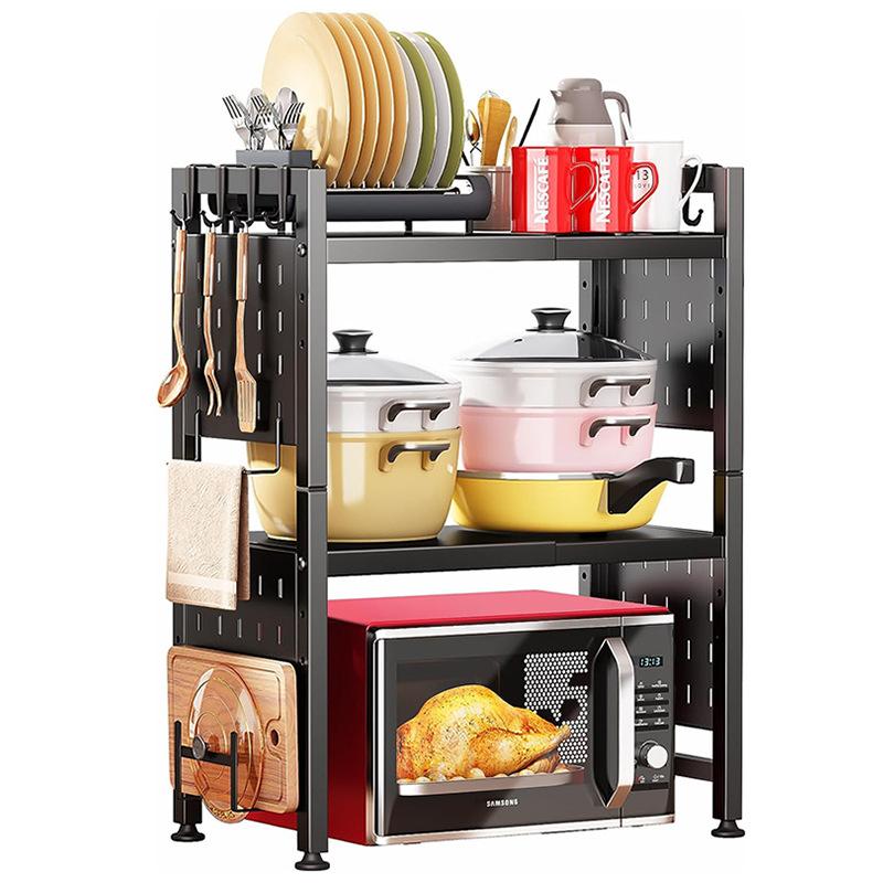 Adjustable Microwave Stand, Microwave Rack for Kitchen Shelves Countertop Organizer Holds 180 Pounds Kitchen Baker Rack