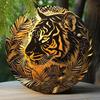 2d Flat 20*20cm Wooden Sign, Creative Tiger Pattern Wooden Sign, Decor Wall Decoration Home Decoration Accessories Vintage