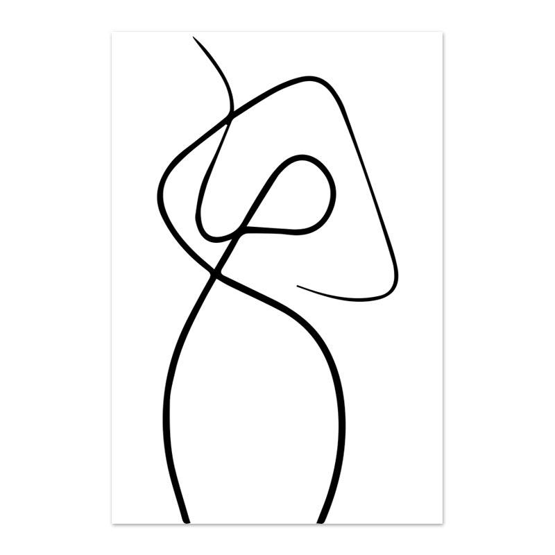 Абстрактная линия холст плакат черно-белая женская картина тела настенное искусство скандинавский минималистичный принт живопись современный декор для гостиной