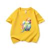 Bright Watercolor Rainbow Parrot Graphic Tee Kids Pure Cotton Crew Neck Print T Shirt Short Sleeve Muticolor Tops Boys Girls