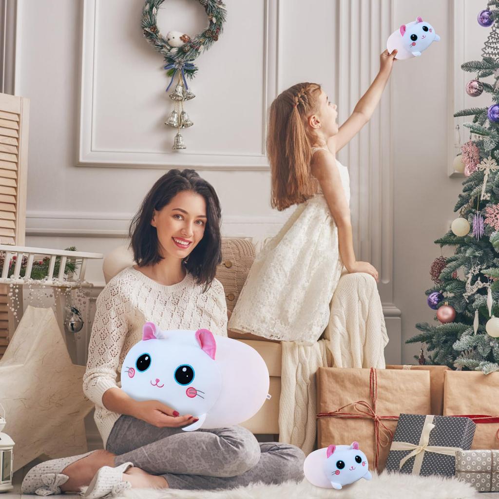 Большая плюшевая кошка животное милая подушка для тела - кошка-мама и 4 котенка на ее животе - милая кошачья подушка для тела животное кошка плюшевая игрушка подушка для тела животное мягкая