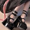 Fashion Game Magic Madoka Cosplay Shoes Custom Lolita Costume Props Bow-knot Sandals PU Leather High Heel Princess Shoes for Women Girls