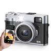 Цифровая камера 5K с возможностью отправки на смартфон, 48 миллионов пикселей, 30 кадров в секунду, функция Wi-Fi, ретро, 6-осевая стабилизация изображения, передний и задний двойной объектив