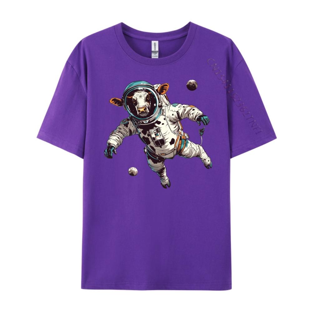 Cow DesignsFunny Cow Astronaut In Space 1956 Graphic Shirts Men Mens Clothes Fathers Day Harajuku Clothing
