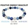 1pcs Positive Energy Bracelet Clear Quartz Angel Stone and Sodalite Relaxation and Serenity Crystal Energy Stone Bracelet