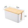Wire Storage Box Power Plug Board Wire Boxes Socket Data Cable Junction Box Plastic Storage Box with Bamboo 1PC