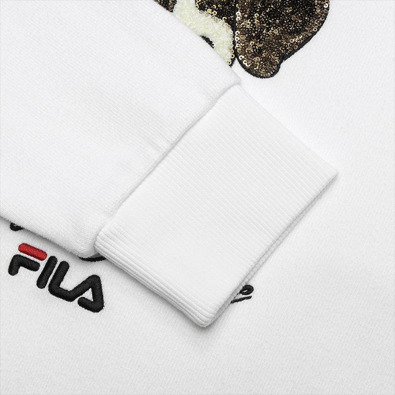Fila Повседневное худи с рисунком собаки Женские худи Стандартный-Белый F51W338215AWT