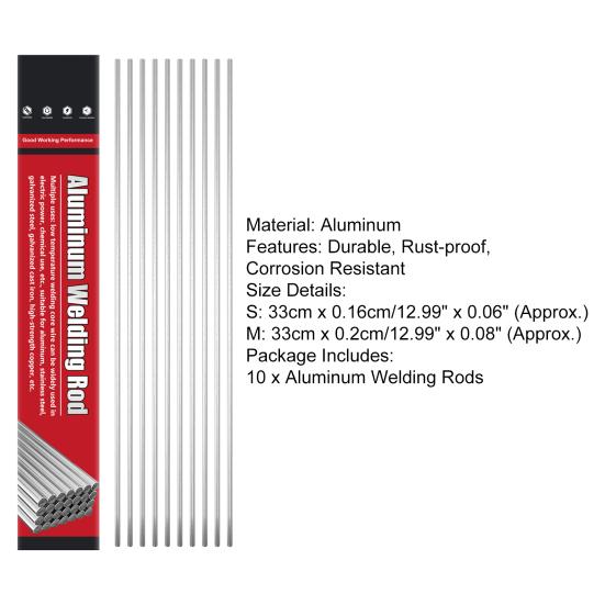 10 шт. алюминиевые сварочные стержни, высокопрочные, коррозионностойкие, прочные, низкотемпературные алюминиевые сварочные стержни, инструменты для ремонта, электрическая мощность
