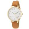 Fieldwork Analog Watch with Flury Floral Motif and Leather Strap, GY039P-3, Women's, Brown