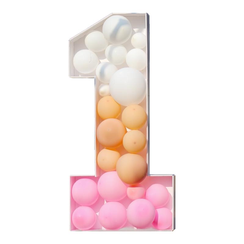 Giant Number Balloon Frame Birthday Balloon Filling Box 1st One Birthday Party Decorations Kids Anniversary Wedding Decor
