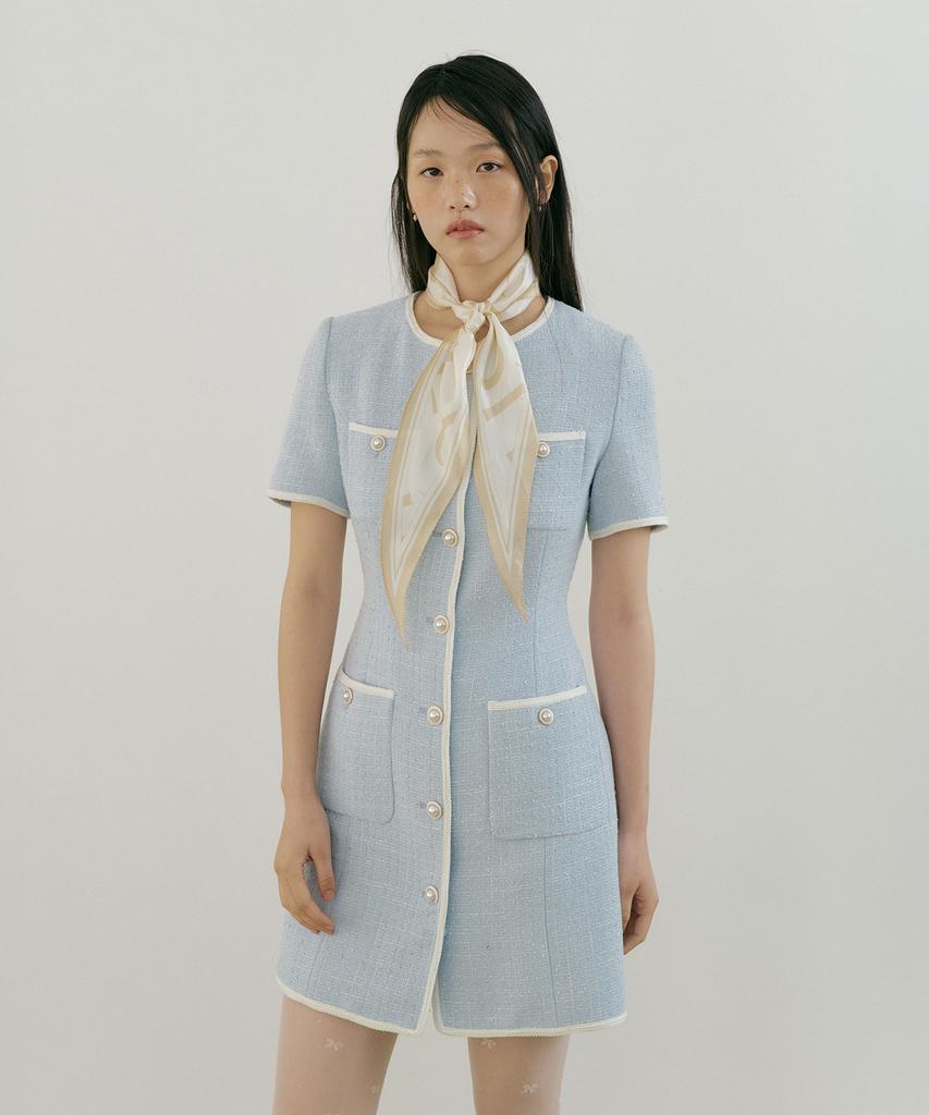 Lucirju Mary Tweed One-Piece (Sky Blue)