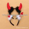 Christmas Parent-Child Red Bull Horn Headband Set