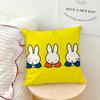 Cartoon Bunny Rabbit kawaii funny MMiffy soft pillowcase for Sofa Home Living Room bedside Decor pillow cover Gift Party hogar