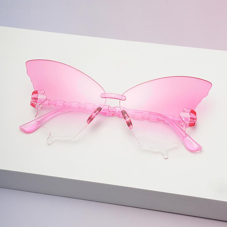 Unisex Butterfly Eyewear Frameless Sunglasses With Resin Lenses For Cycling And Stylish Outfits