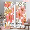 2pcs 2D Flat Printing Scene Curtains Beautiful Lily Scripture 100% Polyester Fabric Without Electricity Festive Holiday for
