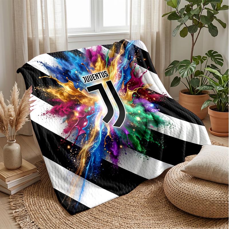 Juventus FC Theme blanket Soft Flannel Blanket Plush Throw Blanket Cozy Sofa Bed Blanket for Home Decor