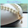 Whimsical Saturn Pearl Pendant Necklace Trendy Geometric Design Lock Chain Included