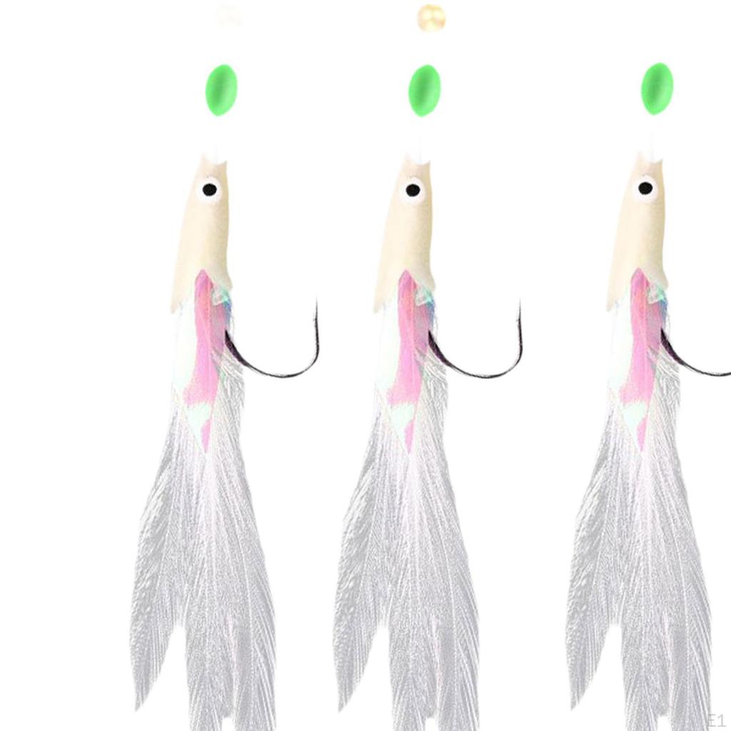 5 рыболовных снастей со светящимися бусинами и крючками для пресноводной и соленой воды