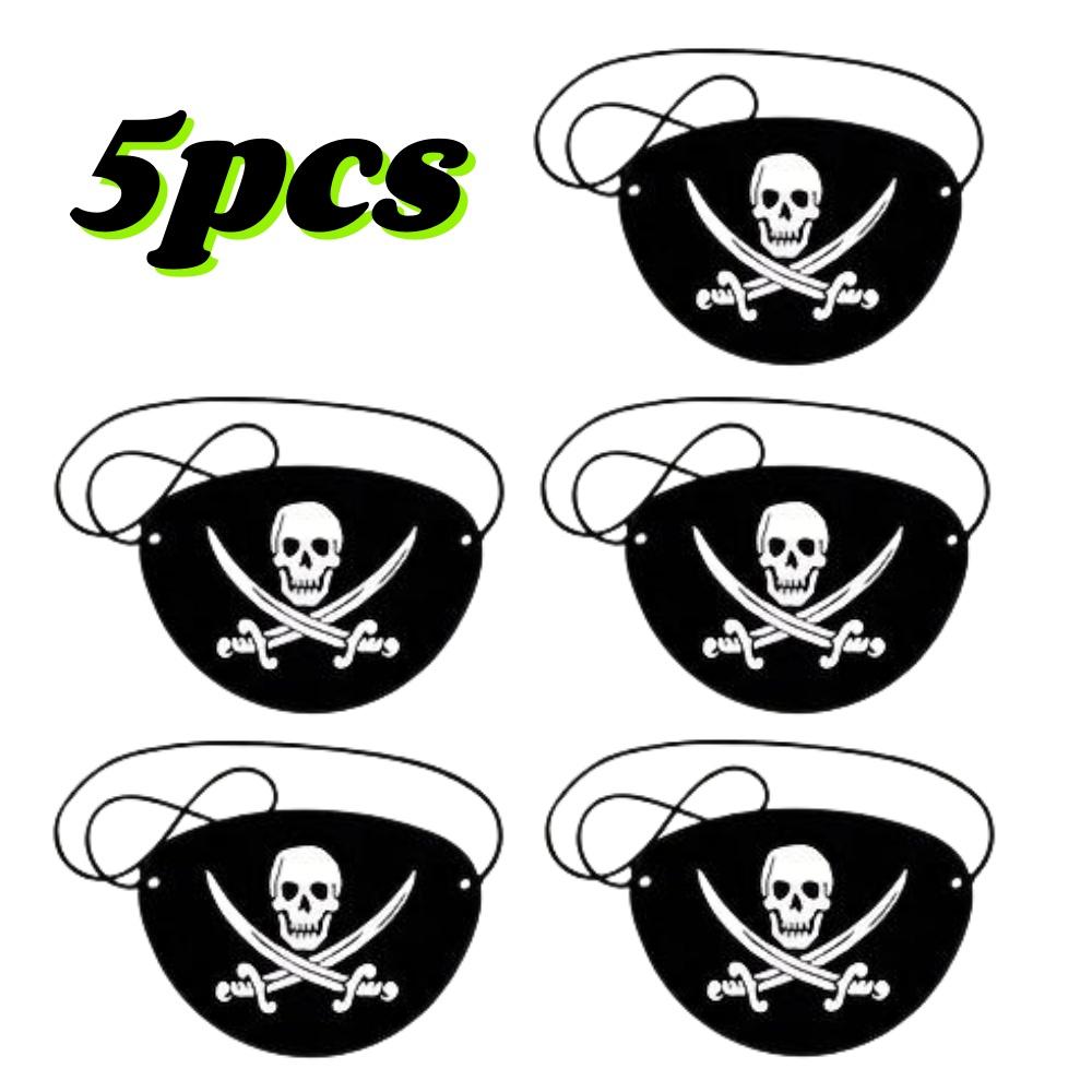 20pcs Pirate Eye Patches Captain Hat Set Skull Print Halloween Cosplay Adult Dress Up Felt One Eye Decoration Theme Party Props