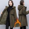 Parkas Women Autumn Winter Wool Liner Thicken Warm Long Overcoat Korean Loose Hooded Windbreaker Female Cotton Padded Coats