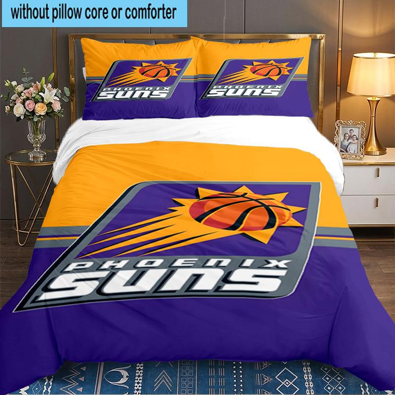 Suns Basketball Artwork 3pcs Bedding Set,Including 1pc Duvet Cover And 2pcs Pillowcases Perfect Gift for Christmas,Ideal for Bedroom, Dormitory