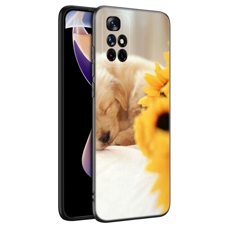 Милый щенок черный силиконовый чехол для телефона Xiaomi Redmi Note 10 11 11S 12 13 4G 8 9 11T Pro 5G Plus 8T 9S 10S 12S