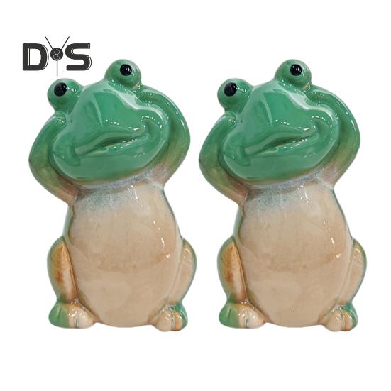1/2 шт. мультяшная зеленая керамическая лягушка, крышки для туалетных болтов, простая установка, декор в виде животных, украшение для ванной комнаты