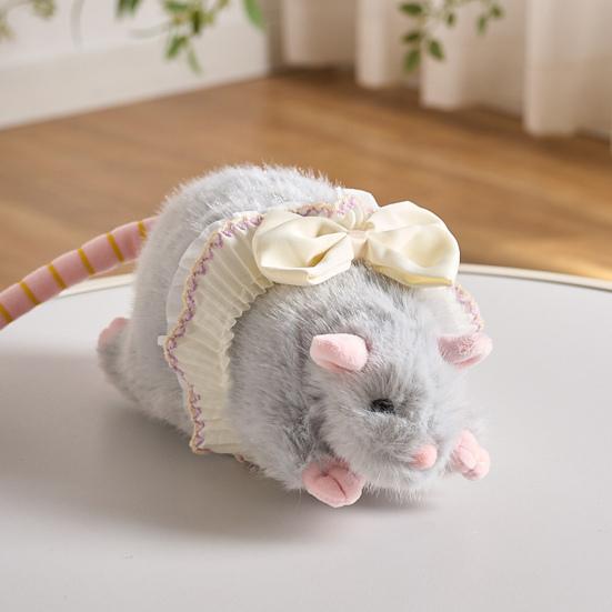 Плюшевая игрушка мышь, мягкая набивная игрушка, милая кукла-крыса с кружевной юбкой, украшенная бантом, декоративная плюшевая мышь для детской спальни, украшение стола, подарок