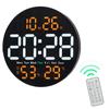 10 Inch LED Digital Wall Clock with Alarm Temperature and Hygrometer