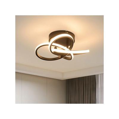 Plafonnier LED NETTLIFE Noir Fleur À Quatre Feuilles 28W 3000K Blanc Chaud