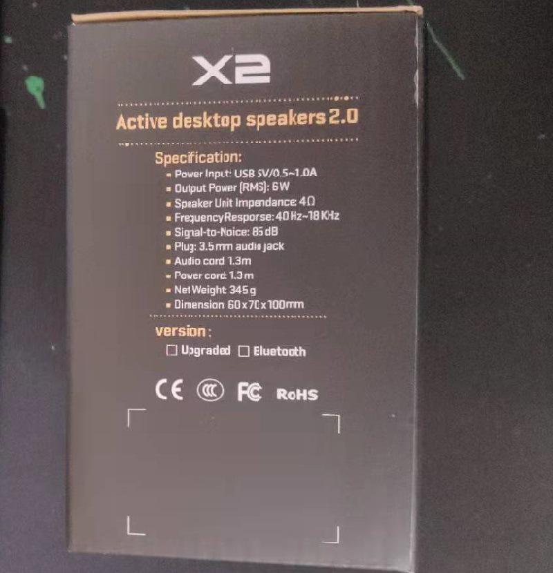 Трансграничный динамик X2 RGB: Цветная настольная игровая аудиосистема с питанием от USB.