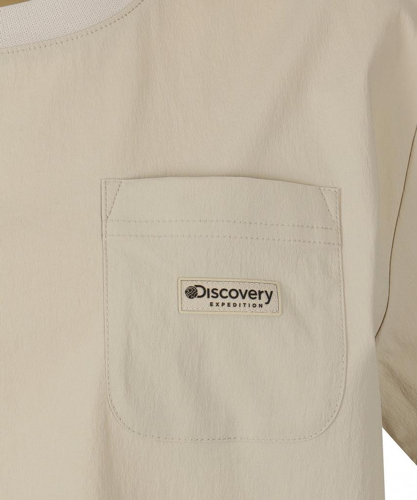 DISCOVERY EXPEDITION Women'S Freshvent Pocket Woven Short Sleeve T-Shirt (Beige2)