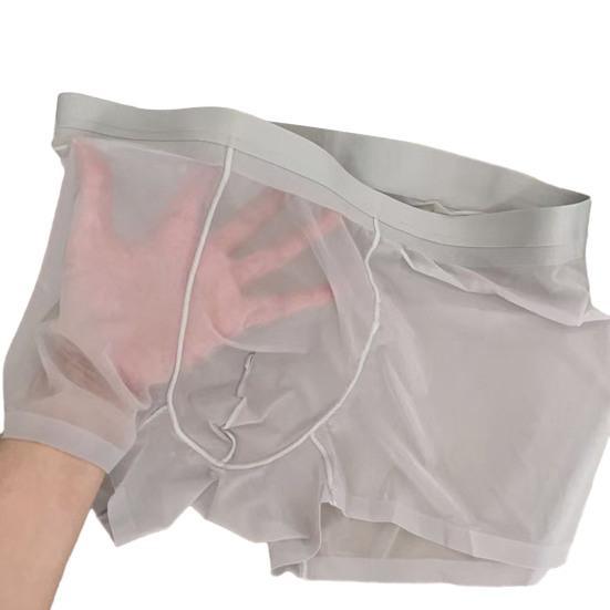 Мужские трусы-боксеры, эластичные, средней талии, U-образные, тонкие, перспективные, шорты, бесшовные трусы, повседневная одежда