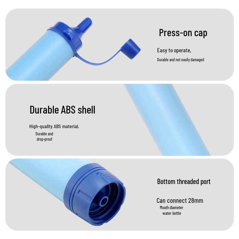 Portable Outdoor Water Purification Straw for Single-Person Use – Emergency Filtration & Sterilization Ideal for Camping