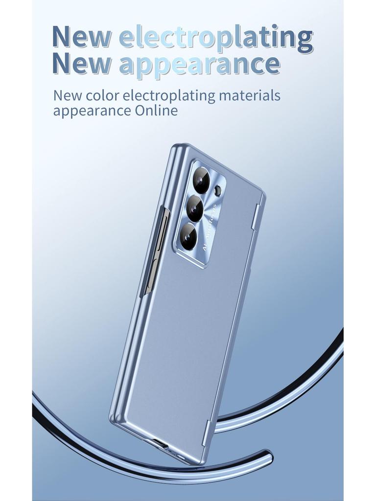 Совместимый чехол для Samsung Z Fold7/6 с отсеком для стилуса на двойном шарнире, пленкой-оболочкой для стилуса, полным покрытием и защитой от падений.