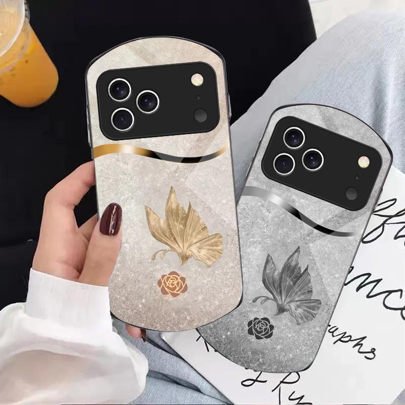 Полный восточной элегантности Для iPhone 17 Air 16 15 14 Pro 13 Plus 12 mini 11 Pro Max XR X 7 8 Эллиптический чехол для телефона из закаленного стекла