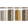 4x1300ml Food Storage Containers Preservation In Borosilicate Glass with Airtight Lid (10x20cm)